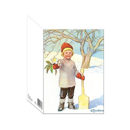 Julrosen - dubbelt kort med kuvert