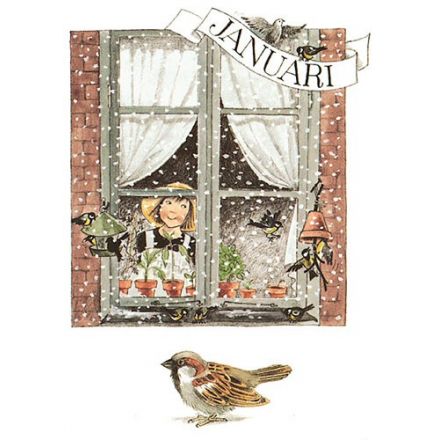 Januari - Linneas månadsbilder  - Vykort
